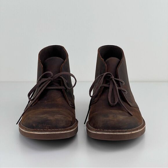 Clarks Bushacre Brown Leather Boots Mens Sz 9 - Picture 7 of 11